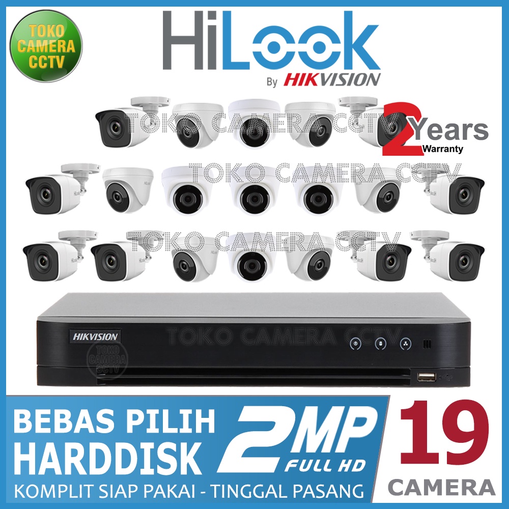 PAKET CCTV HILOOK 2MP 32 CHANNEL 19 KAMERA