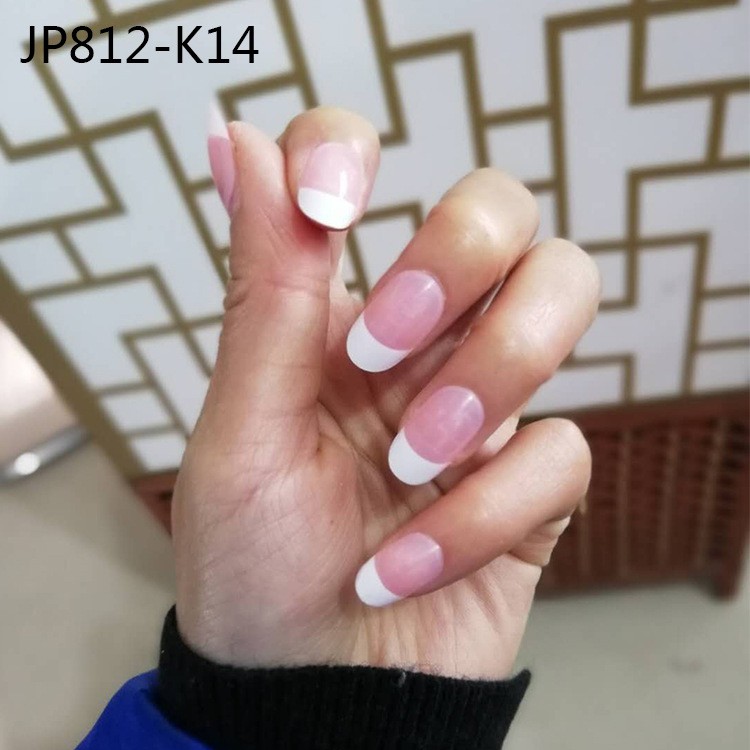 TERMURAH KUKU PALSU FAKE NAILS MODEL FRENCH OVAL LONG PINK MODEL JP812 K14