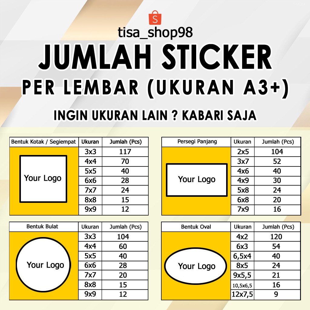 

Cetak Stiker Langsung Jadi A3+ (GARANSI KEPUASAN) / Cromo / Vinyl / Transparant