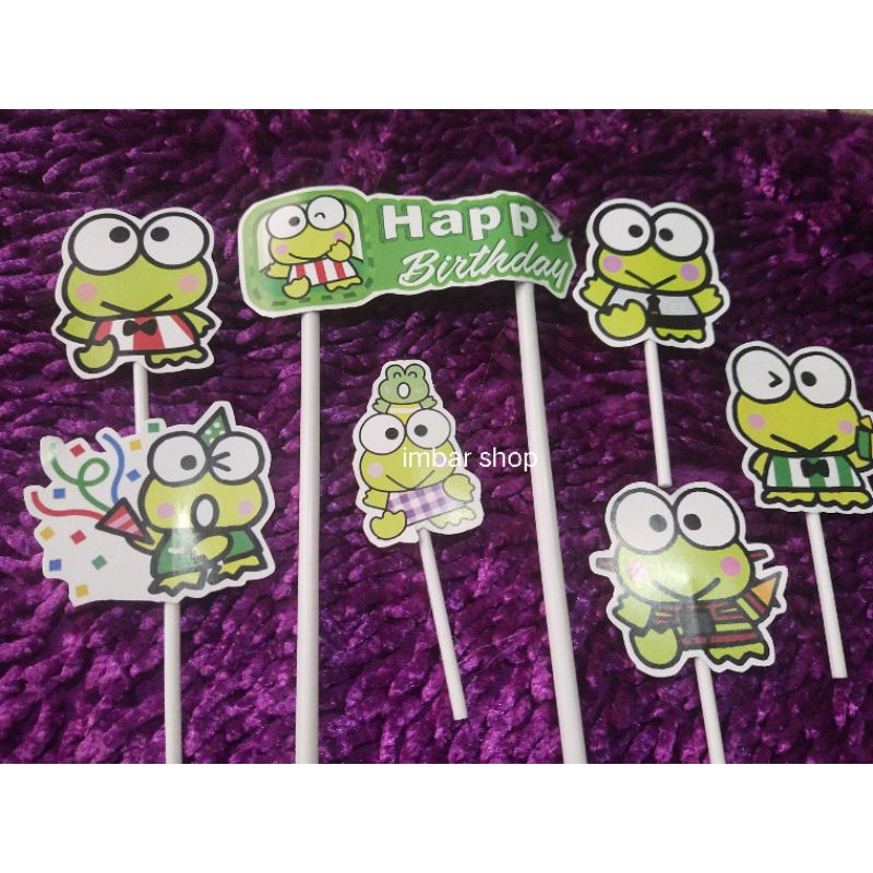 topper cake karakter keroppi kue ulang tahun