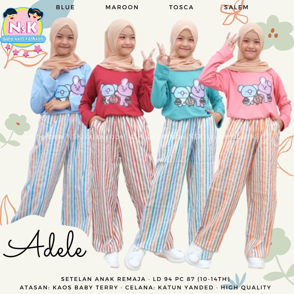 SETELAN ANAK PEREMPUAN SETELAN KULOT ANAK CEWEK TANGGUNG CANTIK SMILLE SET