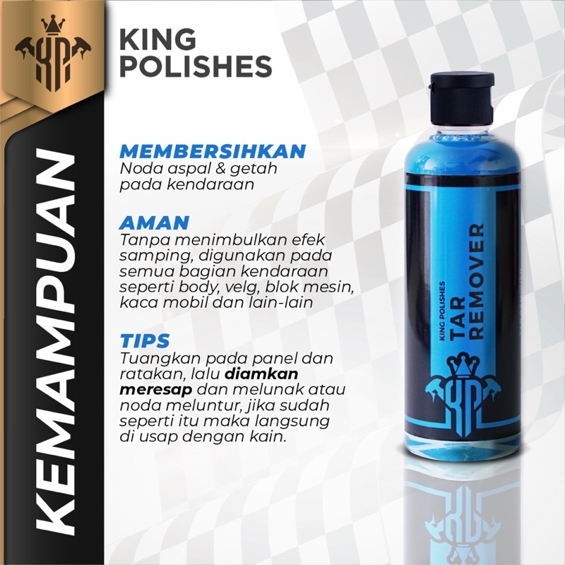 KING POLISHES Tar Remover Pembersih Noda Aspal Bekas sticker Dan Getah Pohon Di Mobil