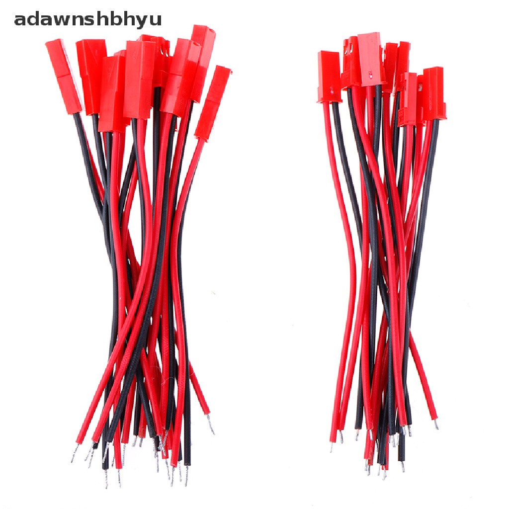 [adawnshbhyu] 20pcs Konektor 2pin male female jst plug Kabel 22kawat awg Untuk Baterai rc