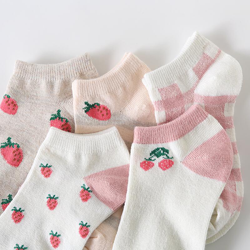 KAOS KAKI PINKY STRAWBERRY J051