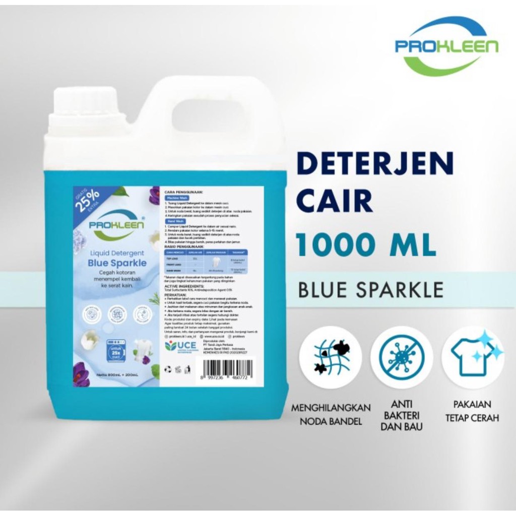 PROKLEEN Liquid Detergent KEMASAN REFILL BARU 800 ML KONSENTRAT - SABUN Detergen PAKAIAN Cair