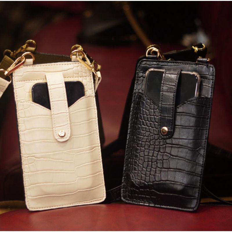 TERLARIS!!! TAS HP Slingphone Daily Motif Croco Bahan Kulit (Super) Slingpouch Slim Selempang Handphone Kekinian Wanita