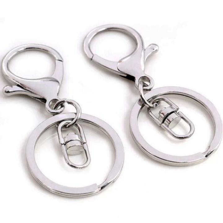 RING BESI / PENGAIT KAITAN / KOKOT GANCI / RING GANTUNGAN KUNCI KOKOT UDANG / GANTUNGAN KUNCI GEPENG + KAIT 30MM