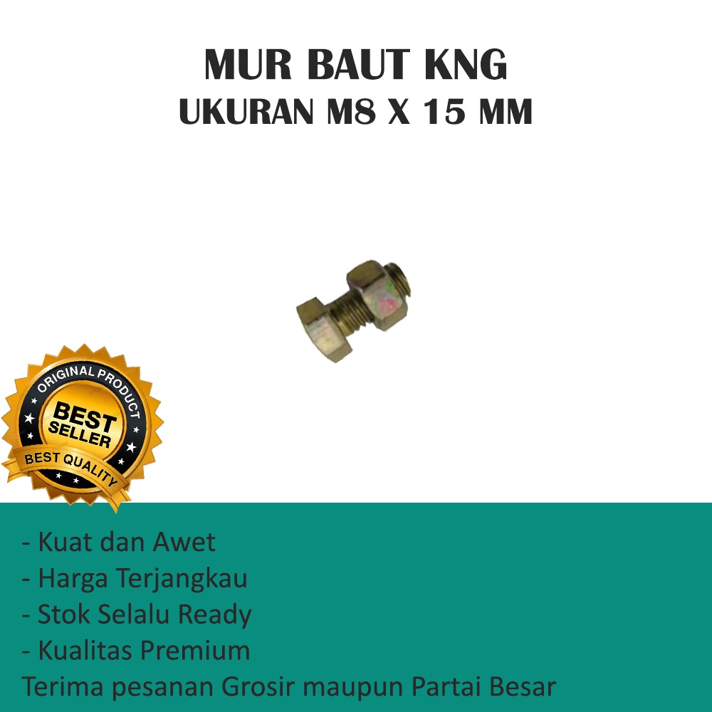 MUR BAUT UKURAN M8 X 15 MM KNG MURAH (HARGA PER 10 PCS)