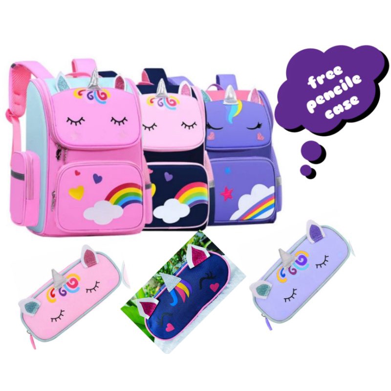 tas anak perempuan unicorn TK SD/ransel anak perempuan free tempat pensil/tas gendong anak SD/tas punggung anak cewek/tas anak cewek/ransel kudaponi