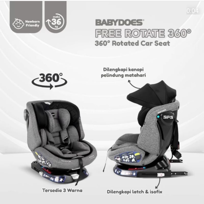 Jual Carseat Babydoes Full Rotate 360 Derajat CH 8735 / Free Rotate CH