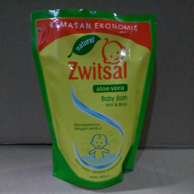 Zwitsal baby Aloe Vera bath 2 in 1 hair and body refill 450ml