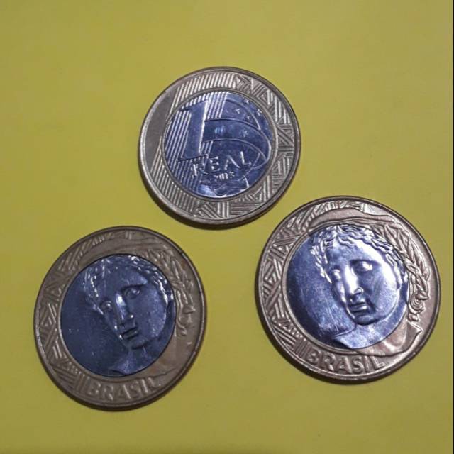 KOIN BRAZIL 1 REAL BIMETAL COIN MANCANEGARA