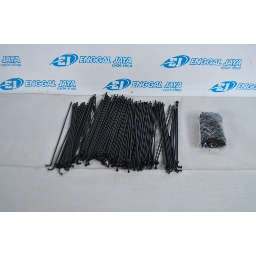 Jari Jari Ruji Spoke Sepeda 160mm For Velg 16 1 3/8 349 & 18 & 20 Murni 406 HARGA SATUAN FULL BLACK