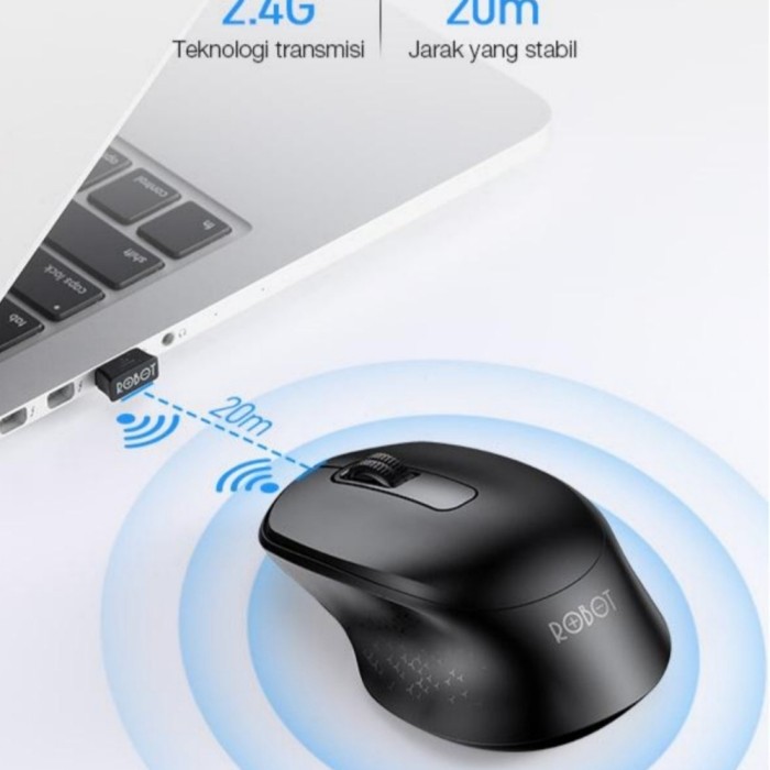 NA - Mouse Wireless Silent 2.4 GHz Robot - USB Mouse Mute 312