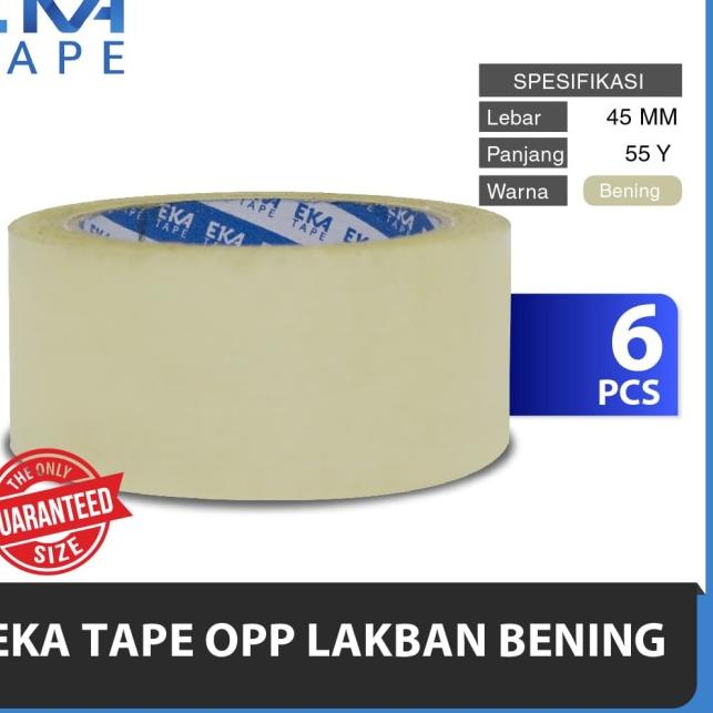 

❄ [Paket Isi 6pcs] Eka Tape OPP Lakban Bening 45 mm x 55 Yard ✯