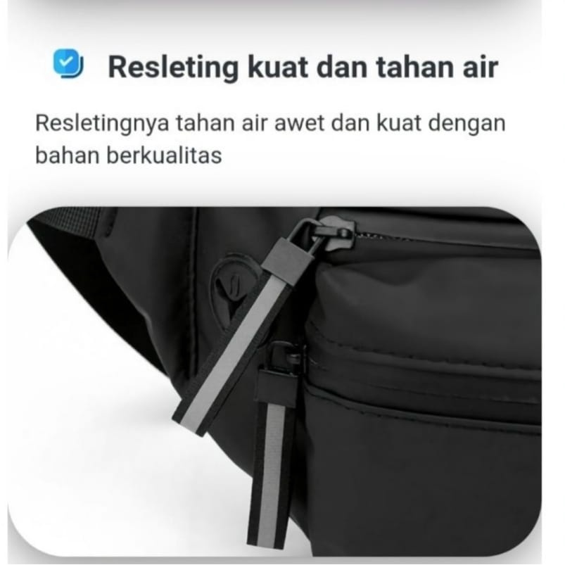 ( Mia ) Tas Selempang Pinggang Import Bahan Waterproof Waistbag Pria Wanita, Tas Pinggang Waistbag Import Unisex,  Tas Wanita Import Pinggang Selempang TP004