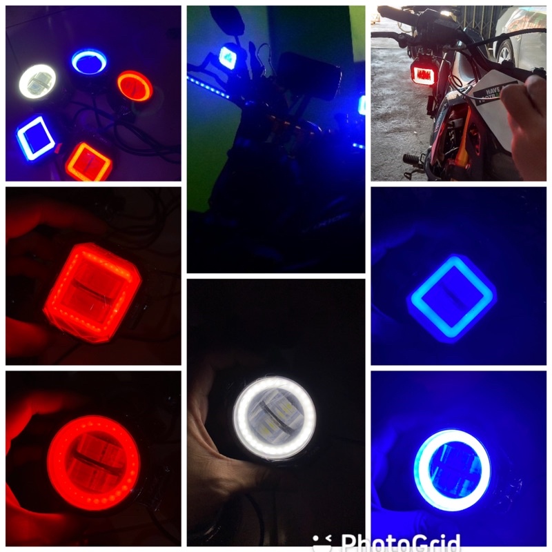 type H series Lampu tembak sorot LED CWL 2 mata lensa 4D 20watt cree angel eye biru breket spion