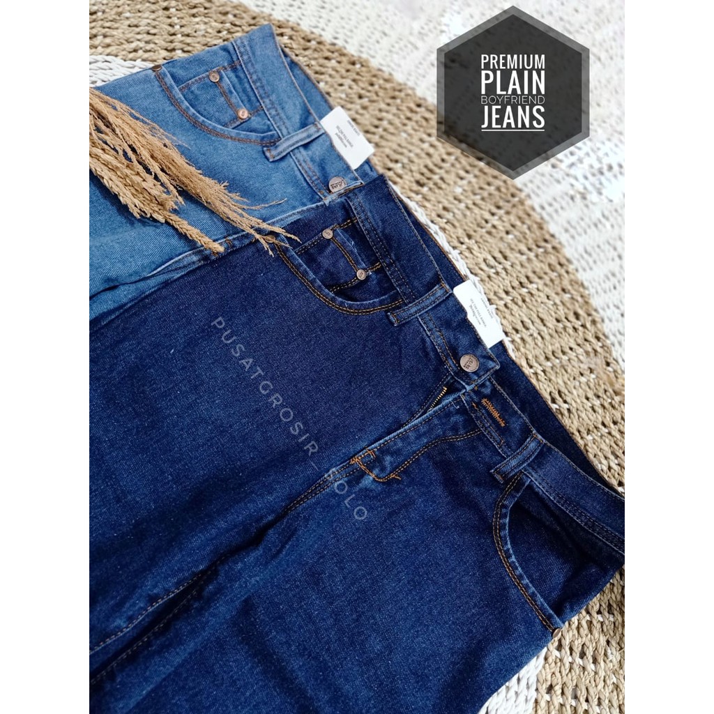 PREMIUM CELANA WANITA PLAIN BOYFRIEND JEANS PUSATGROSIR_SOLO/ CELANA JEANS PREMIUM