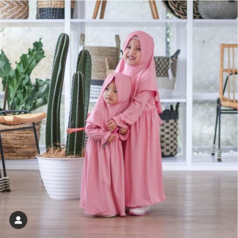 gamis anak AIRA bahan jersey polos usia 2-7tahun