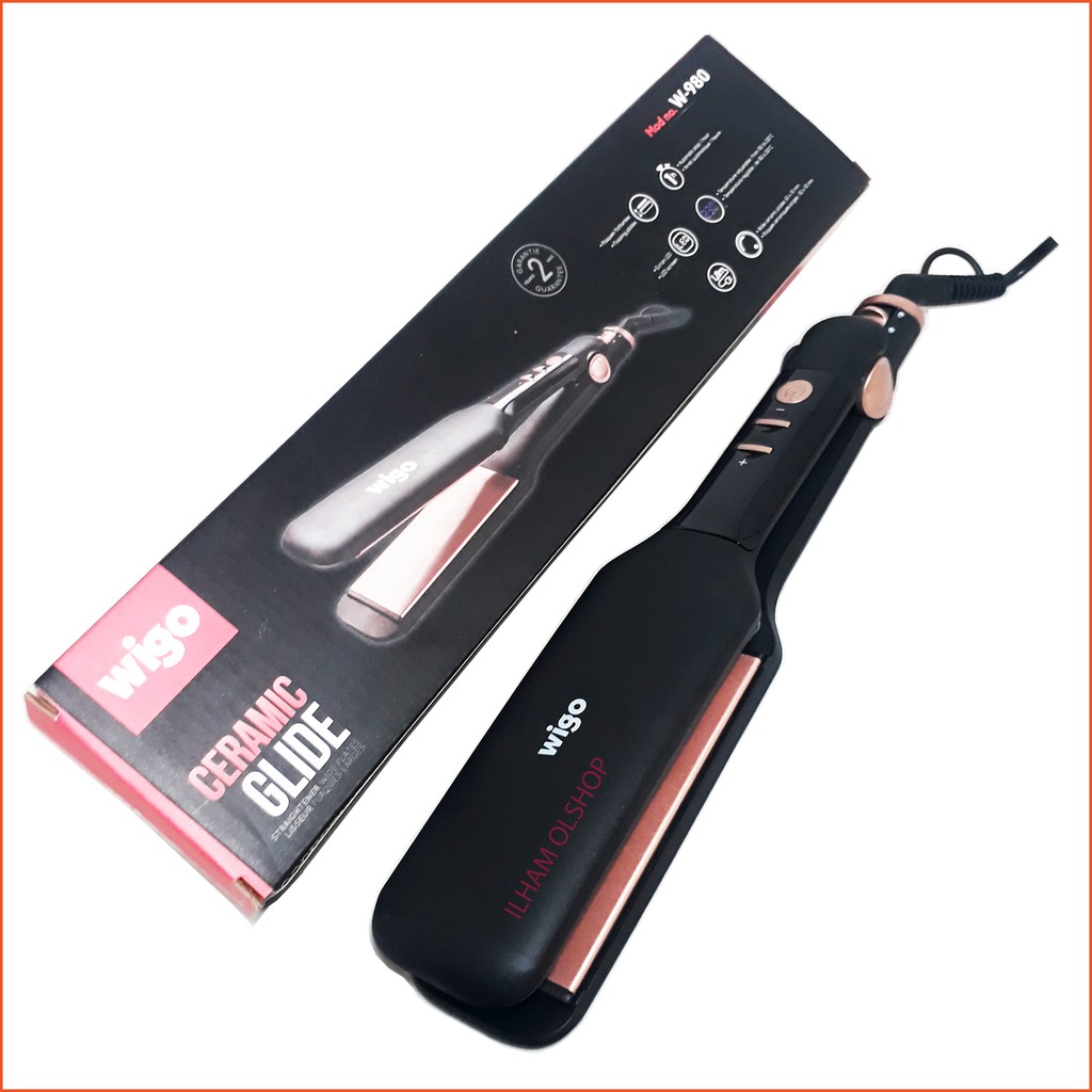 Wigo Catok Pelurus Rambut W-980 Hair Straightener Catokan Ceramic Glide