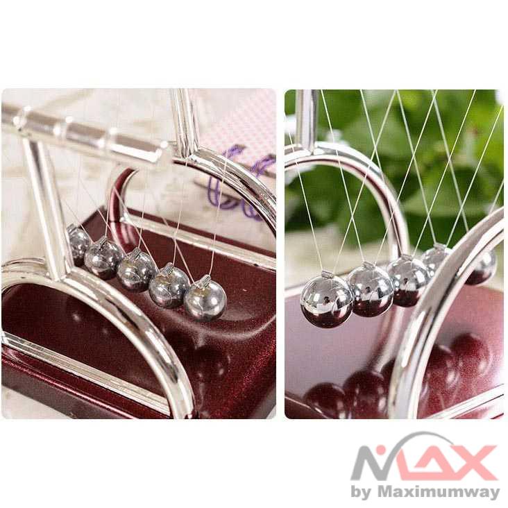 Balance Ball Pajangan Meja Pendulum Newton Model T Size S - LX013 Warna Coklat