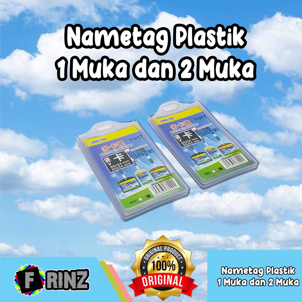 

ATK ~ Nametag Bening 1 Muka dan 2 Muka / Name tag 1 Sisi dan 2 Sisi Transparan