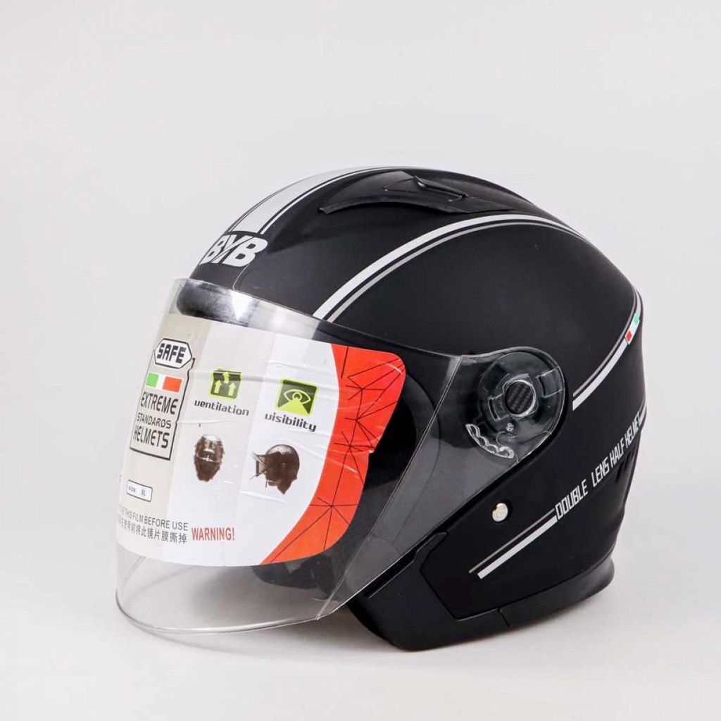 Helm Half Face Double Visor XL - BYB-730