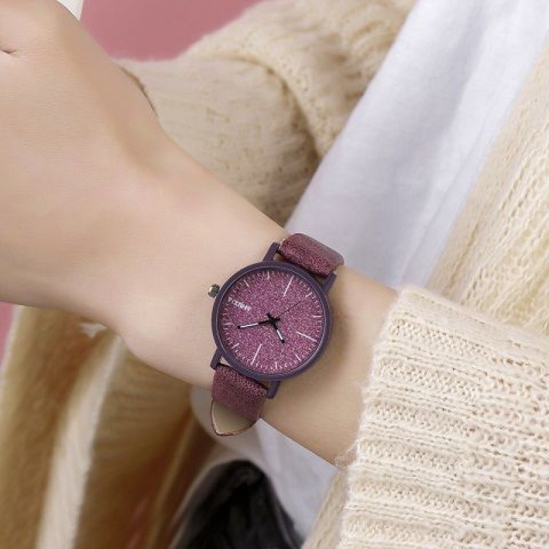 Jam Tangan Wanita Gaya Retro Untuk Bisnis Tahan Air Jam Tangan Couple Ultra-tipis Analog 1pc COD-Purple-1