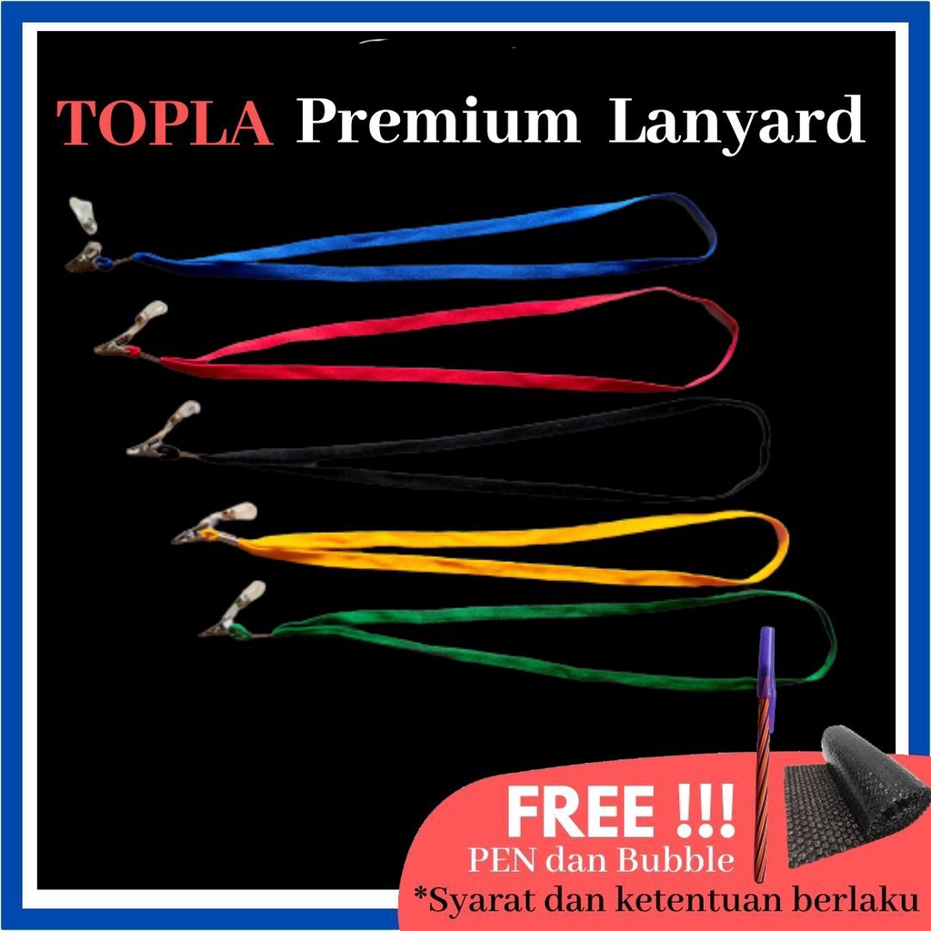 

Topla Premium Kalung Name Tag Tali Cantol Jepit 1 cm Gantungan ID Card Lanyard Kartu Tempat Kartu Nama Holder Strap