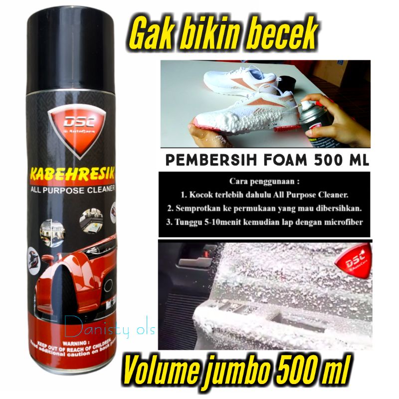 Pembersih tas kulit/sofa/jacket/interior mobil All Clear Foam DSC 500 ML