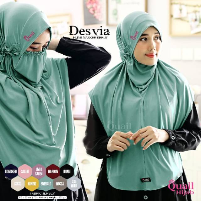 DESVIA MASKER QUAIL HIJAB BERGO CADAR BERGO MASKER JILBAB MASKER HIJAB MASKER