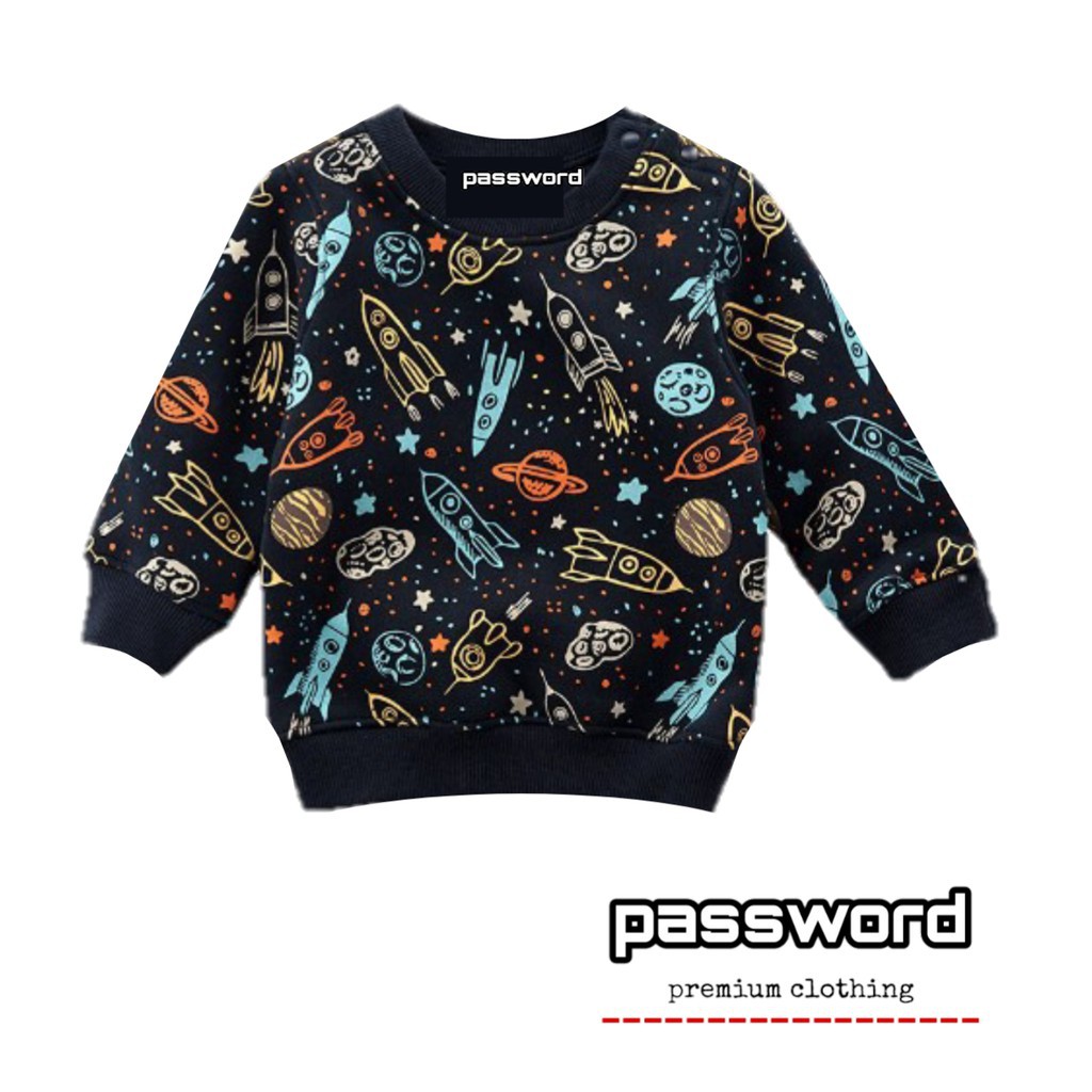 plazababyku PASSWORD ROCKET Setelan Sweater 1 - 7 Tahun Baju Anak BerKualitas