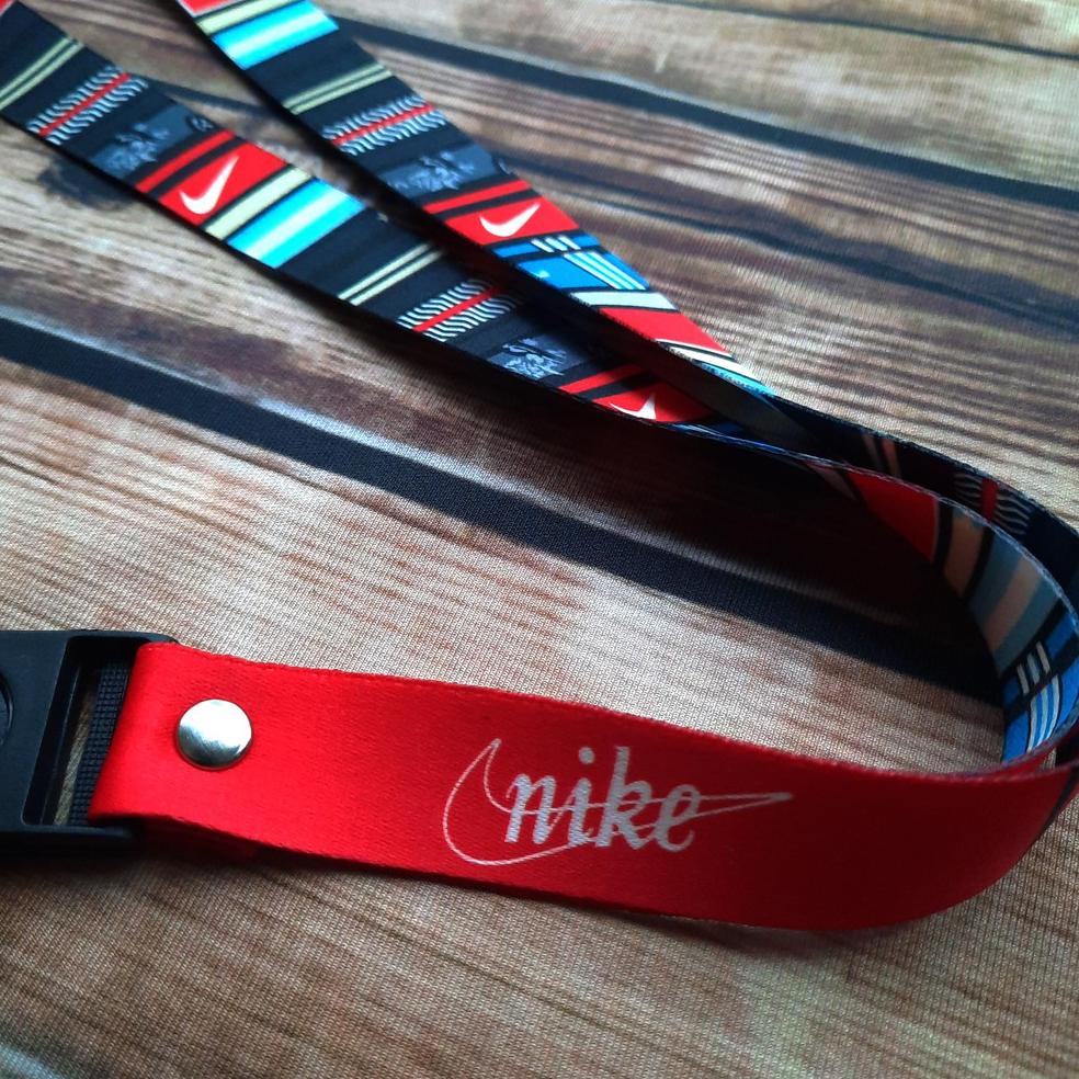 

F-OYE ☛ Lanyard printing NIKE Gantungan ID card plus karet 13mm //viral