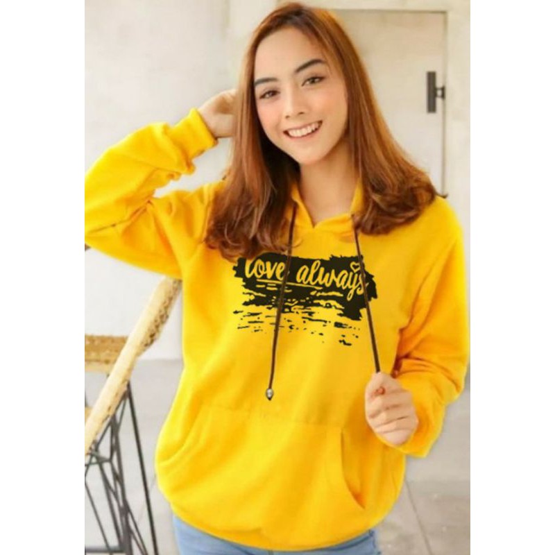 Sweater Hoodie Wanita love always / Sweater Hoodie Korean Style / Sweater Terbaru 2020 / Sweater Teb