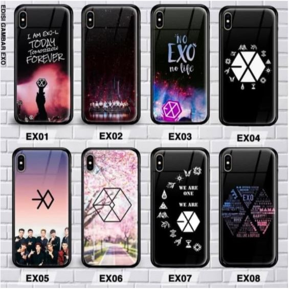 OPPO A3S , OPPO A71 , OPPO A83 , OPPO F3 / A77 PREMIUM CASE CASING GLASS MOTIF KPOP EXO
