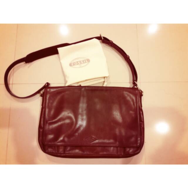 Free Ongkir Tas Original Fossil / Tas Kerja Pria / Tas Laptop / Preloved