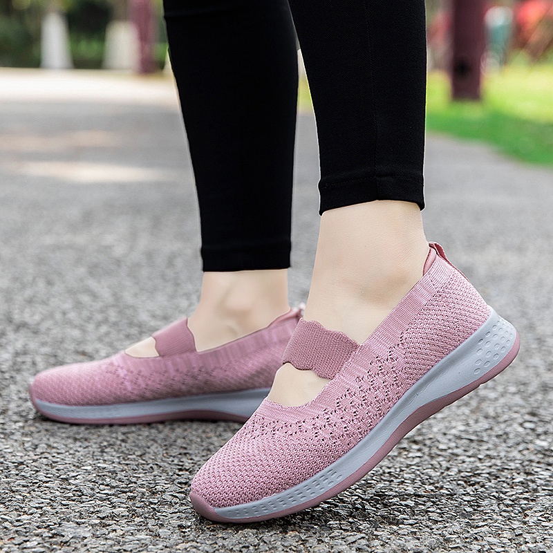 FOKU Sepatu Wanita Santai Sepatu Slip On Wanita Terbaru Sepatu Sneakers Wanita