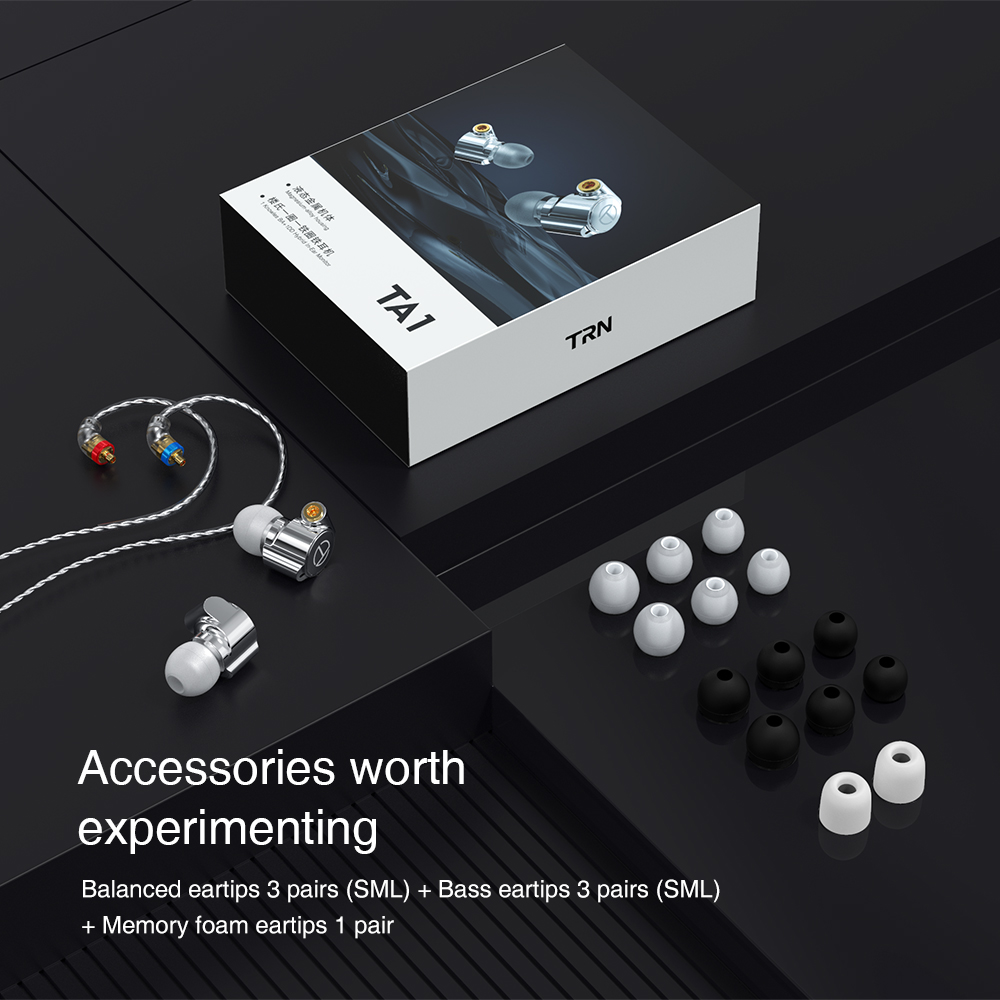 Trn Ta1 Earphone In Ear Hifi Bass 1ba + 1ddd Bahan Metal Dengan Kabel Mmcx Vx Ba8 V90S