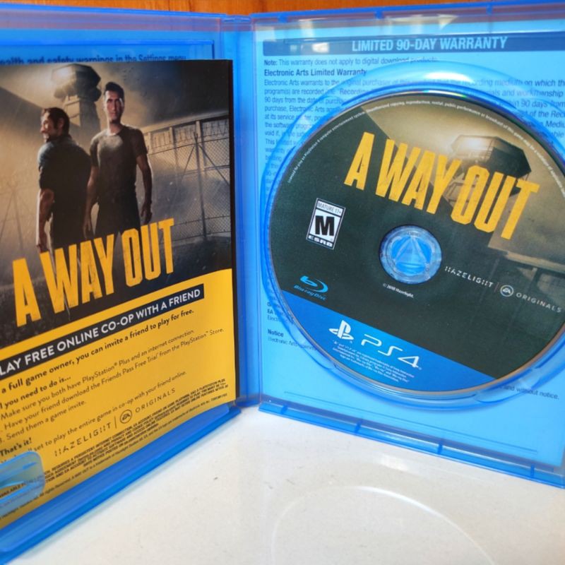 A Way Out PS4 Kaset A Wayout Playstation PS 4 5 Awayout CD BD Game Games Wayout Away out Games original sony playstation bd cd bluray disc fisik ori game awayout reg 3 r3 reg3 region 3 asian req req3 ps5 ps 5 playstation 5 seken second bekas new all asia