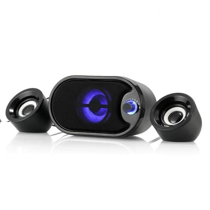 Promo Speaker Komputer Stereo with LED Robot RS170 Speaker Laptop Baru