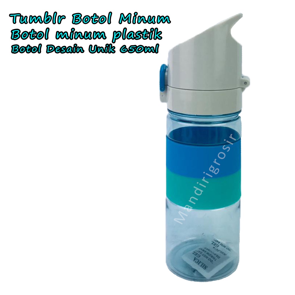 Warna Biru*Botol minum plastik *hijau Desain Unik * 650ml