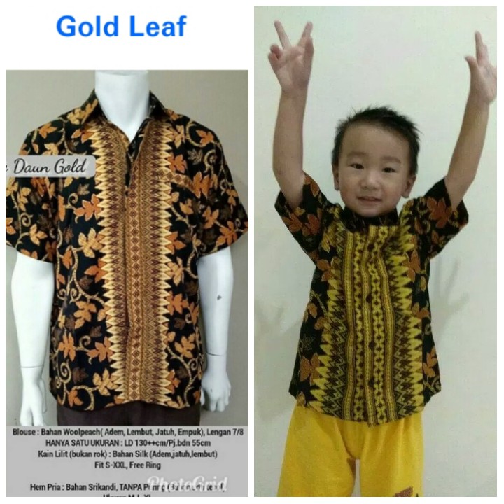 SB Collection Couple Dadboy Isno Atasan Kemeja Batik Lengan Pendek Anak Dan Ayah Pria