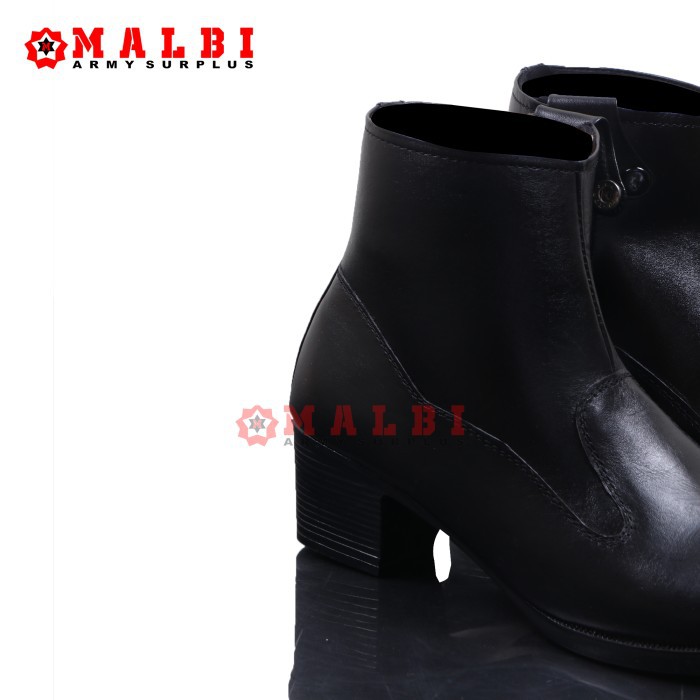 AM Sepatu PDH DOFF Sepatu PDH SUS Polwan Boots Resleting Sepatu Dinas Cewek Doff Hak 5cm