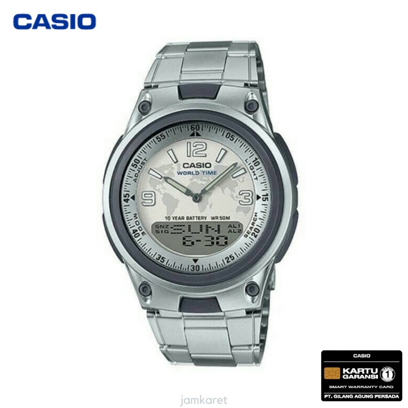 JAM TANGAN PRIA CASIO AW-80D-7A2 ORIGINAL - AW80D PUTIH SILVER