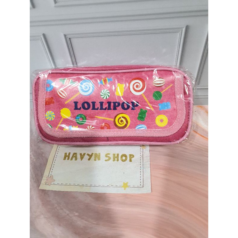 kotak pensil kain TUTUP B T S BT 21/pencil case canvas  B T S BT-21-Lolipop