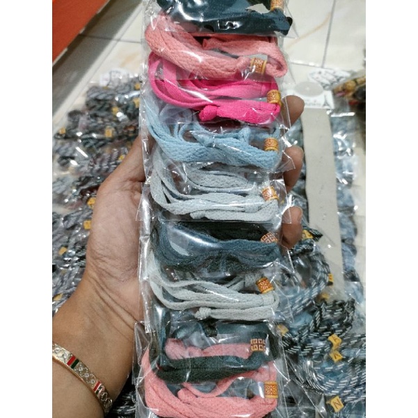 (70gr) 6pcs gelang tangan tali remaja-Tali warna warni 6pc
