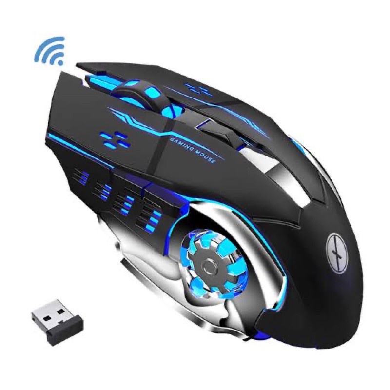 Mouse Gaming Wireless Zornwee CH001 Silent Click Optical 2.4Ghz Rechargeable Elitegear PC Komputer Laptop Aksesoris Handphone HP OCEANMART OCEAN MART Murah Grosir