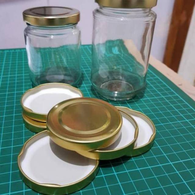 / 10 PCS  250 ml BOTOL KACA SILINDER 250ML BARU + tutup seng gold / BOTOL jar 250 ml / BOTOL MADU / 