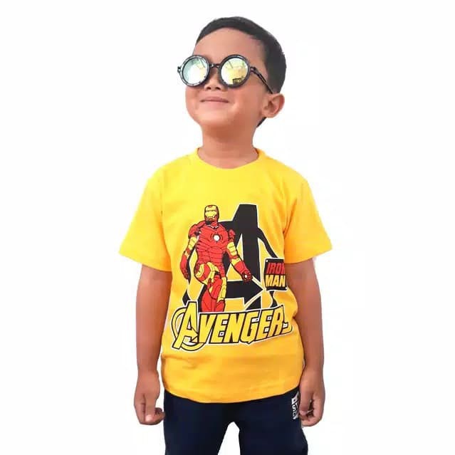 AVENGERS Iron Man / Kaos anak laki - laki motif karakter superhero 2-9 tahun