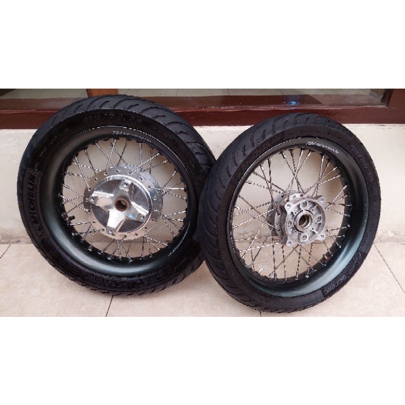 MURAH wheelset velg 1 set 1set jeruji jari tdr tromol vnd ban michelin bekas untuk pcx